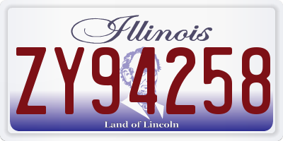 IL license plate ZY94258