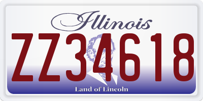 IL license plate ZZ34618