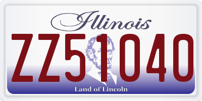 IL license plate ZZ51040