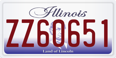 IL license plate ZZ60651