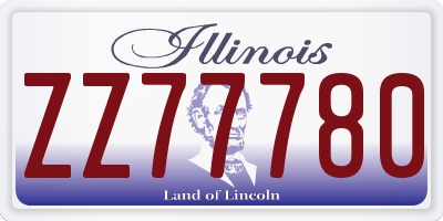 IL license plate ZZ77780