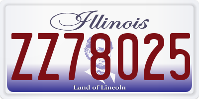 IL license plate ZZ78025