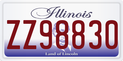 IL license plate ZZ98830