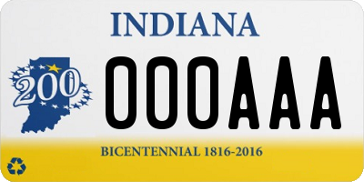IN license plate 000AAA