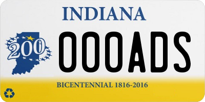 IN license plate 000ADS