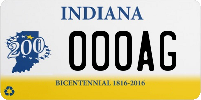 IN license plate 000AG