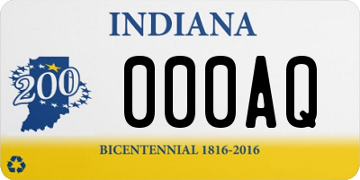 IN license plate 000AQ