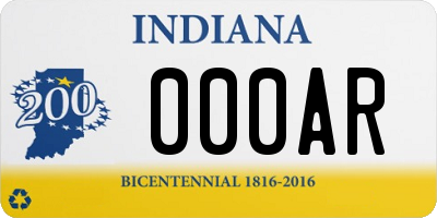 IN license plate 000AR