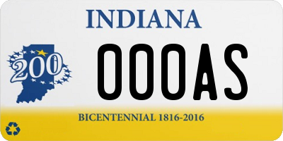 IN license plate 000AS