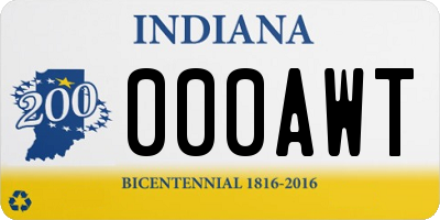 IN license plate 000AWT