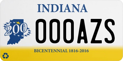 IN license plate 000AZS