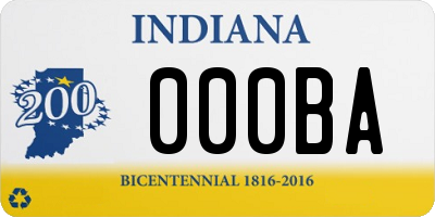 IN license plate 000BA