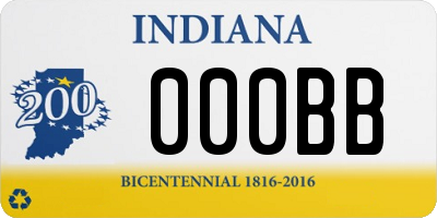 IN license plate 000BB