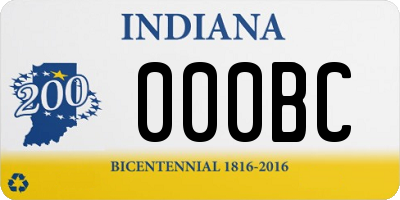 IN license plate 000BC