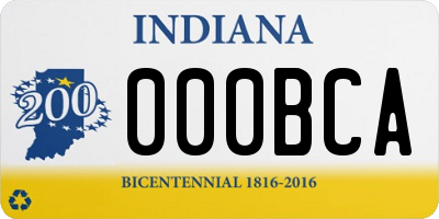 IN license plate 000BCA