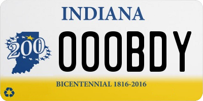 IN license plate 000BDY