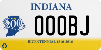 IN license plate 000BJ