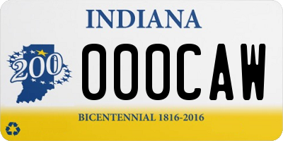 IN license plate 000CAW