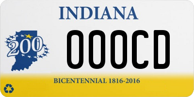 IN license plate 000CD