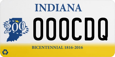 IN license plate 000CDQ