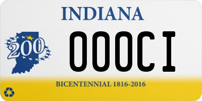 IN license plate 000CI