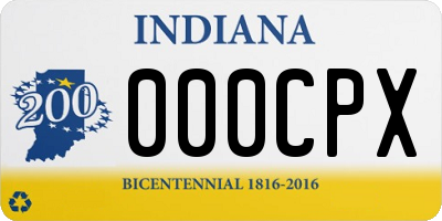 IN license plate 000CPX