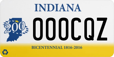 IN license plate 000CQZ