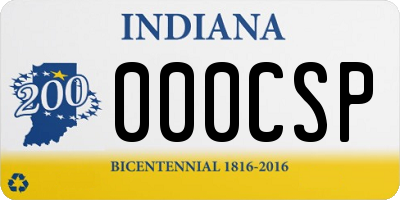 IN license plate 000CSP