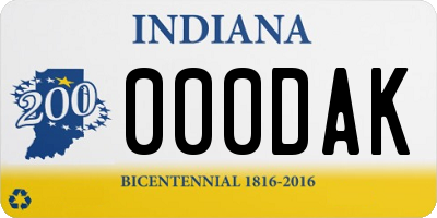IN license plate 000DAK