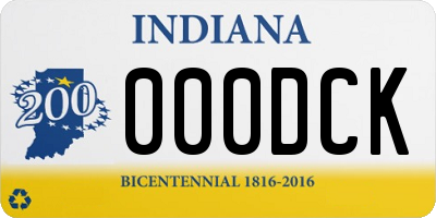 IN license plate 000DCK