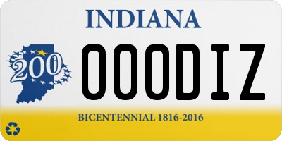 IN license plate 000DIZ