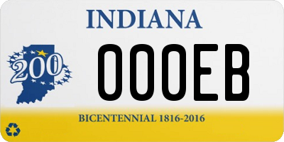 IN license plate 000EB