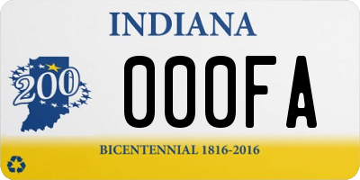 IN license plate 000FA