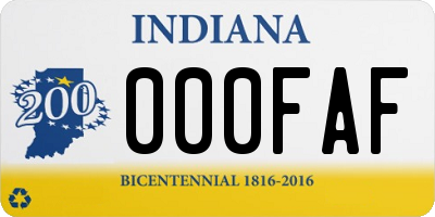 IN license plate 000FAF