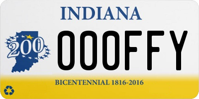 IN license plate 000FFY