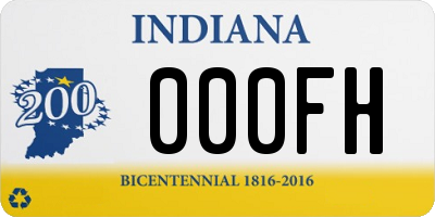 IN license plate 000FH