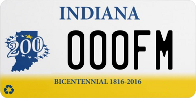 IN license plate 000FM