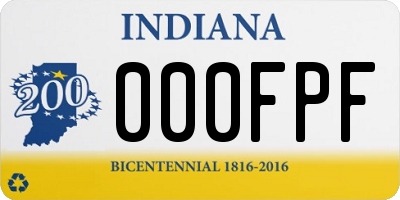 IN license plate 000FPF