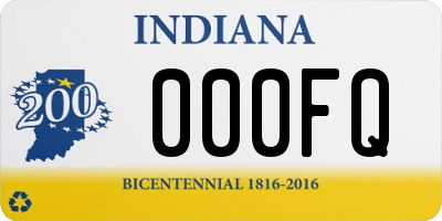 IN license plate 000FQ