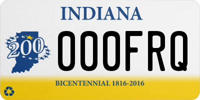 IN license plate 000FRQ