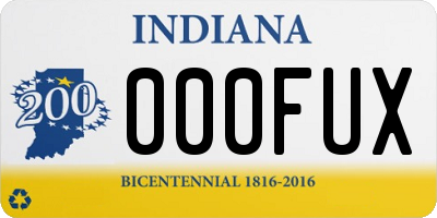 IN license plate 000FUX