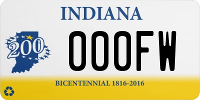 IN license plate 000FW