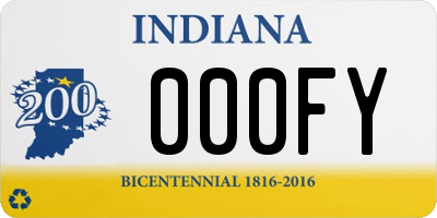 IN license plate 000FY