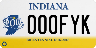 IN license plate 000FYK