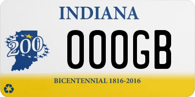 IN license plate 000GB