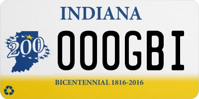 IN license plate 000GBI