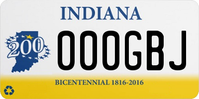 IN license plate 000GBJ