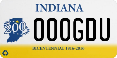 IN license plate 000GDU