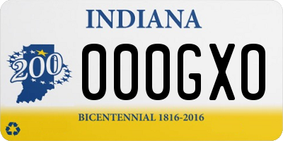 IN license plate 000GXO