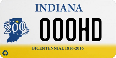 IN license plate 000HD